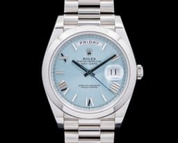 Day Date President 228206 Platinum Blue Dial