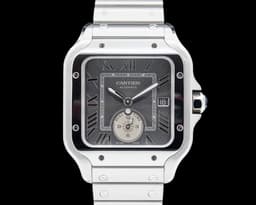 Santos De Cartier Dual Time SS Gray Dial