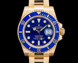 Submariner Date 116618 18K Yellow Gold Blue Dial