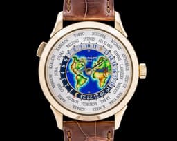 World Time 5231J Enamel Dial 18K Yellow Gold