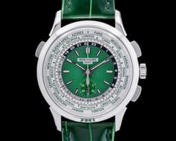 World Time 5930P Chronograph Platinum Green Dial