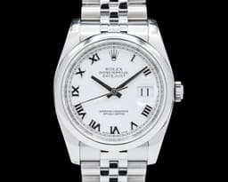 Datejust 36 White Roman Dial SS Jubilee