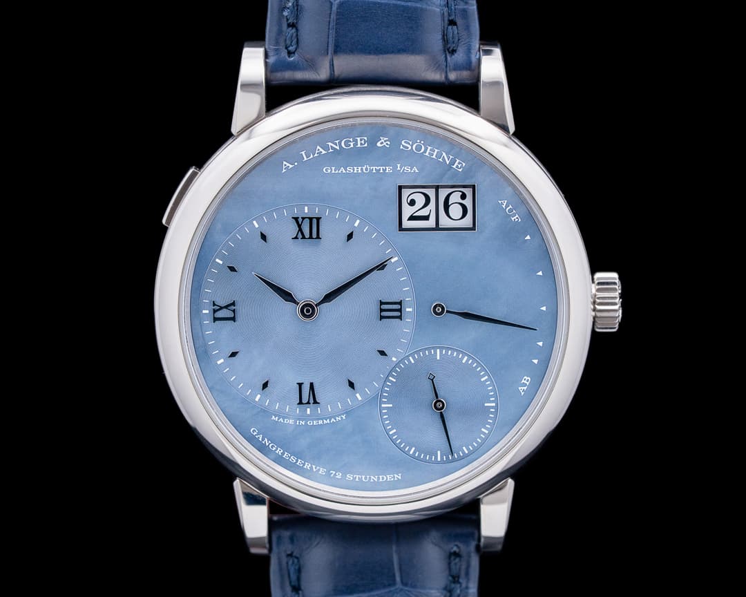 A. Lange & Söhne Grande Lange 1 "DUBAIL" 18K White Gold Blue MOP Dial LIMITED RARE