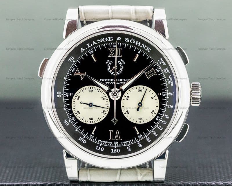 A. Lange and Sohne Datograph 404.035 Double Split Black Dial Platinum / Deployant