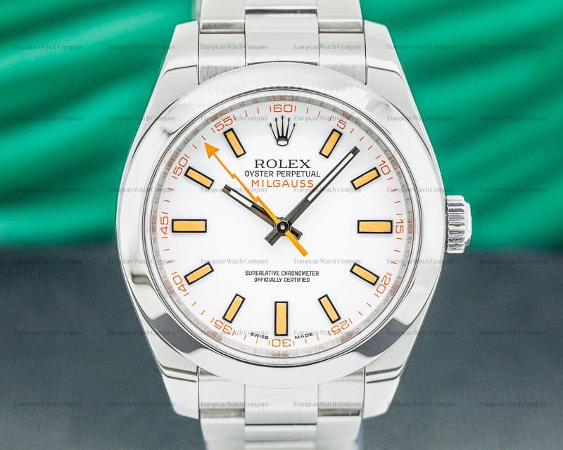 Rolex Milgauss SS White Dial