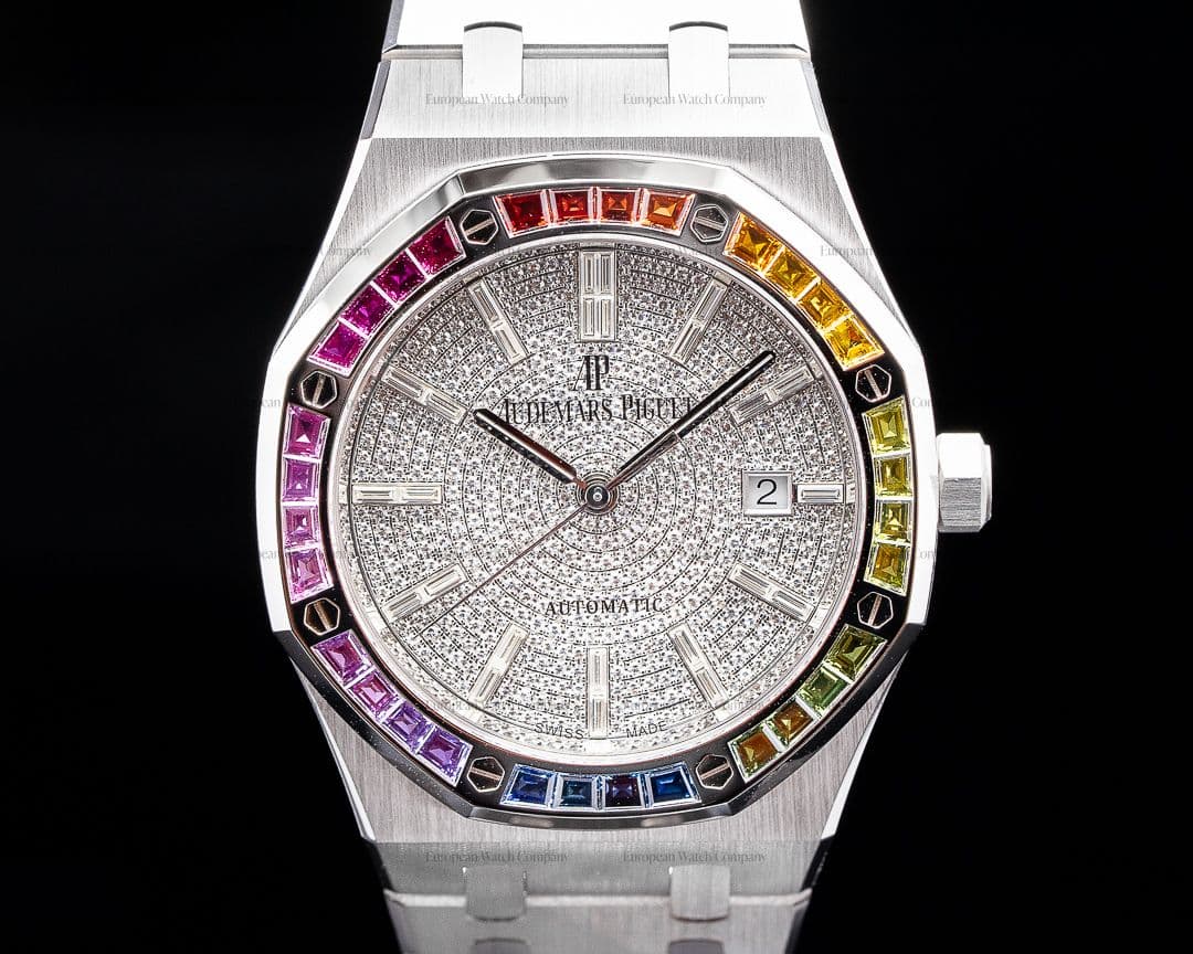 Audemars Piguet Royal Oak "RAINBOW" 15413BC Automatic Diamond Dial 18K WG UNWORN