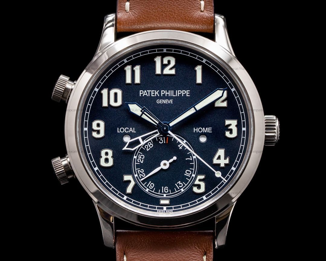 Patek Philippe Calatrava 5524G Pilot Travel Time 18k White Gold 2020
