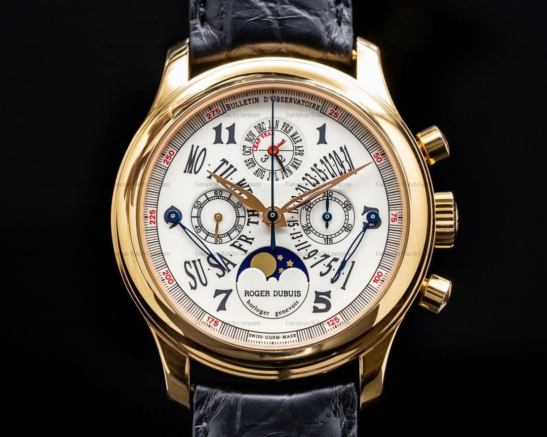 Roger Dubuis Hommage H40 18K Rose Gold Perpetual Calendar Bi Retrograde RARE FULL SET
