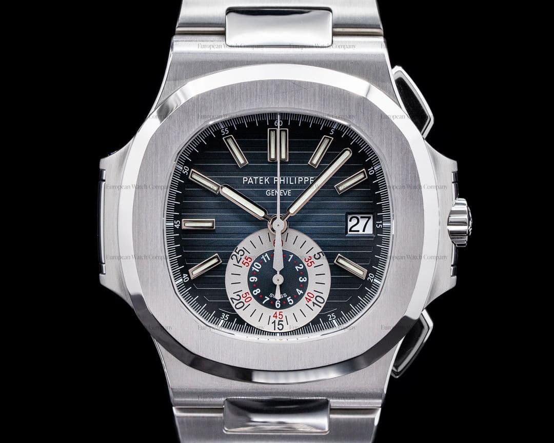 Patek Philippe Nautilus 5980/1A Chronograph SS Blue Dial FULL SET