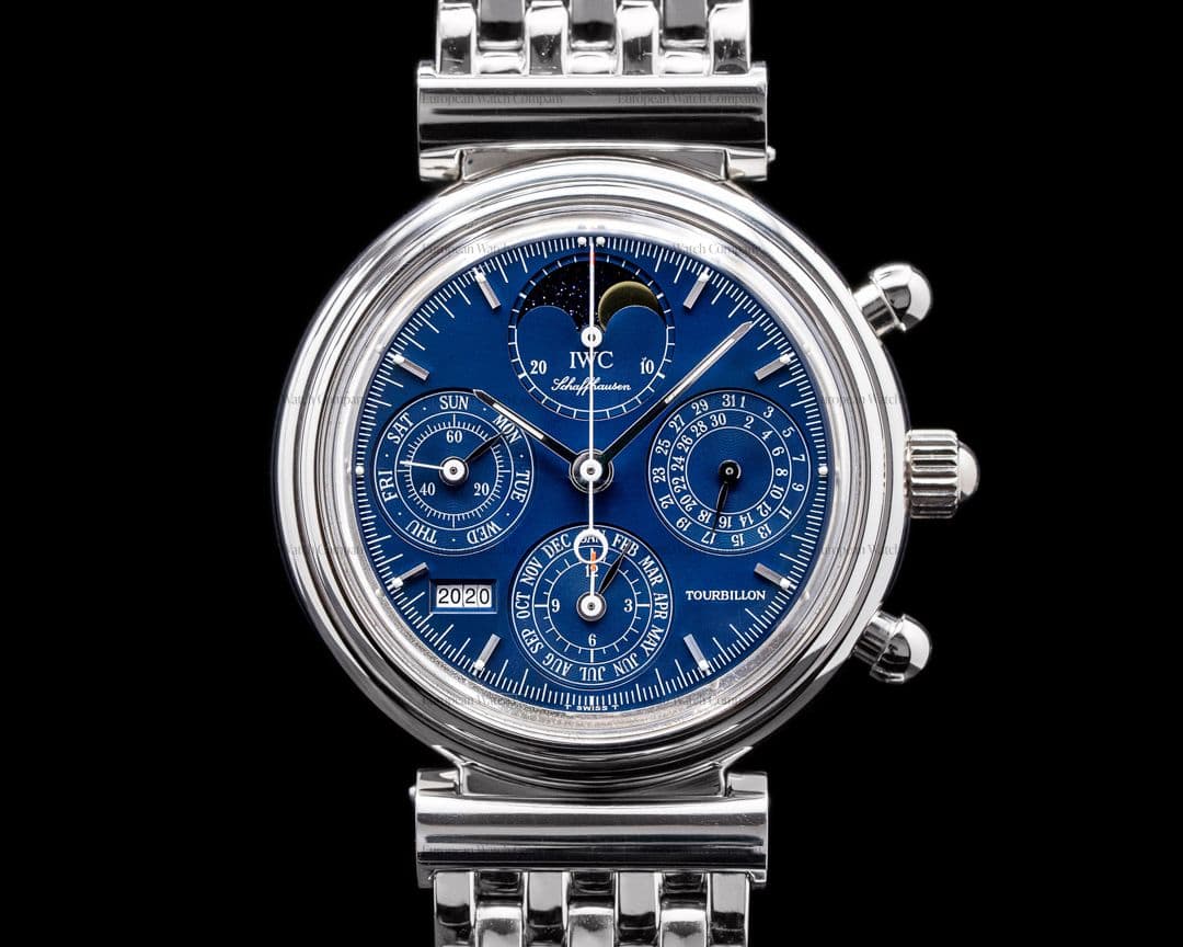 IWC Da Vinci Tourbillon 3752 Perpetual Chronograph Blue Dial Platinum RARE