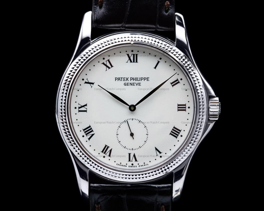 Patek Philippe Calatrava Manual Wind Enamel Dial 18K White Gold