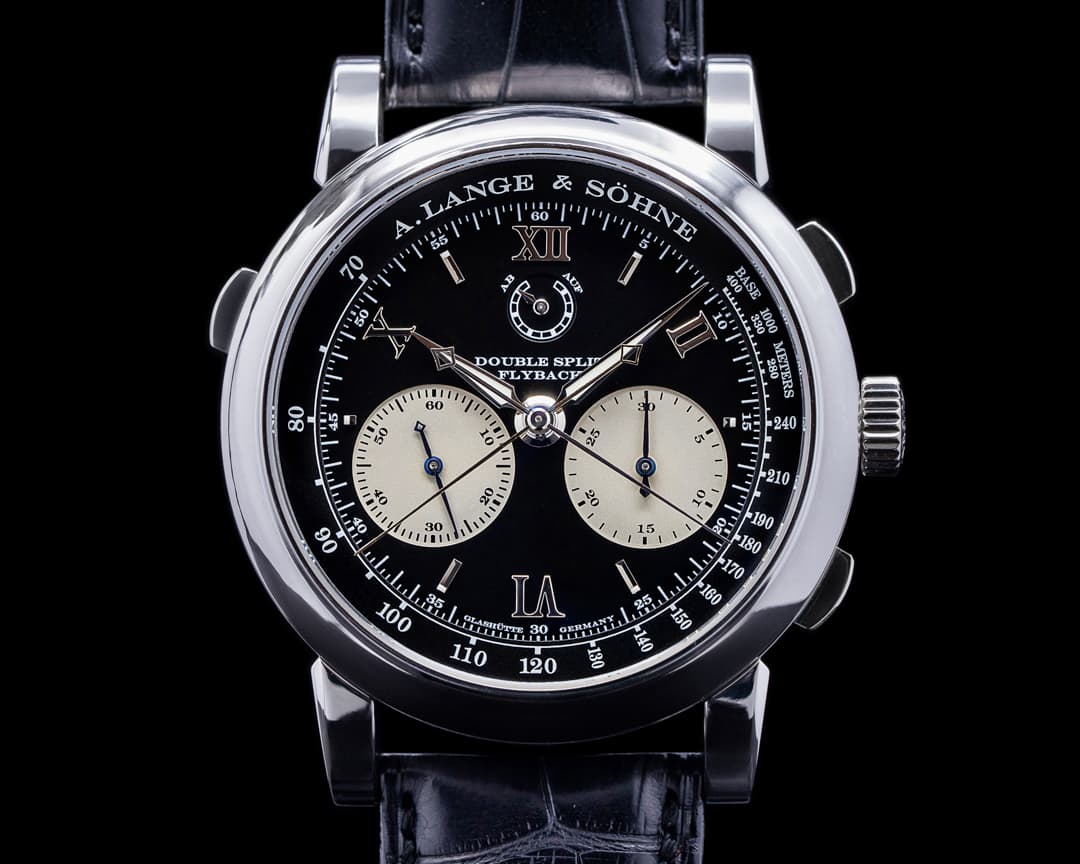 A. Lange and Sohne Datograph 404.035 Double Split Black Dial Platinum + Deployant