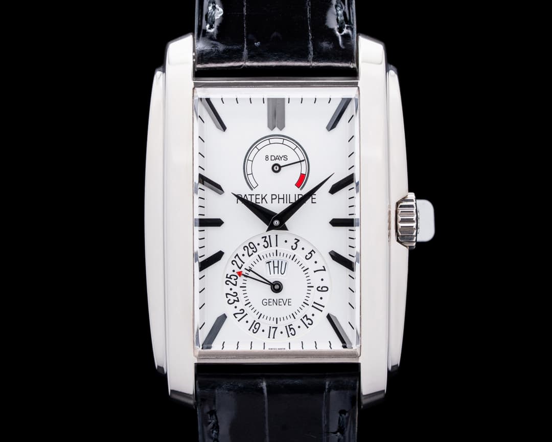 Patek Philippe Gondolo 8 Day Manual Wind White Dial 18K White Gold