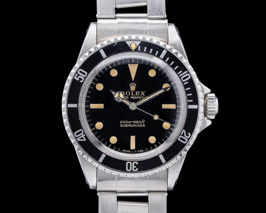 Rolex 5513 Submariner SS Gilt Glossy Black Dial Circa. 1965