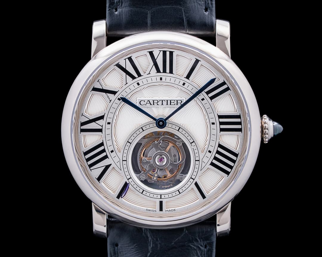 Cartier Rotonde de Cartier Flying Tourbillon 18K White Gold Silver Dial