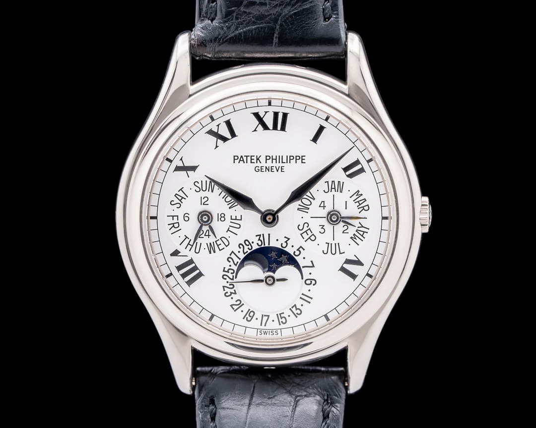 Patek Philippe 3940G Perpetual Calendar 18K White Gold White Roman Dial
