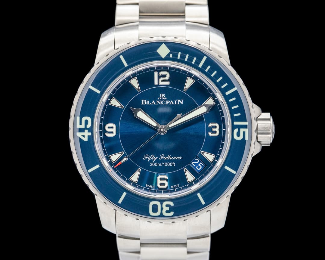 Blancpain 5015-1240-52A Fifty Fathoms Titanium Blue Dial