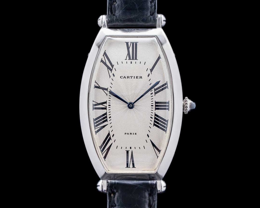 Cartier W1509551 Tonneau Platinum Silver Dial