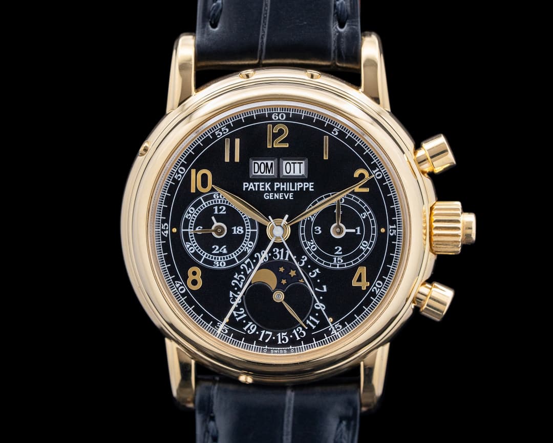 Patek Philippe 5004J Perpetual Split Seconds Special Order Black Dial 18K Yellow RARE