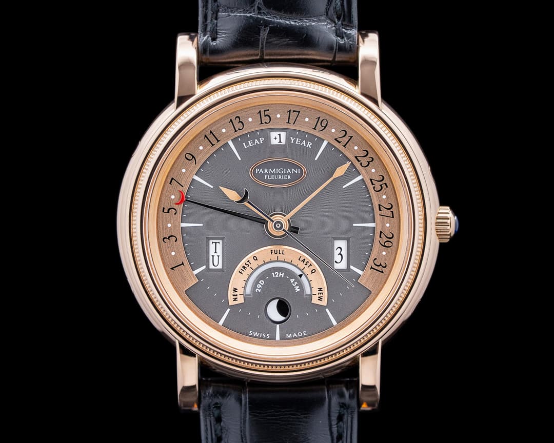 Parmigiani PF000472 Toric Perpetual Calendar Retrograde 18K Rose Gold Gray Dial