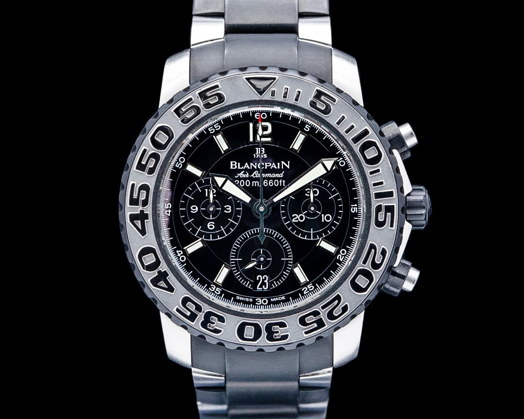 Blancpain Air Command Flyback Chronograph SS / Rubber Black Dial