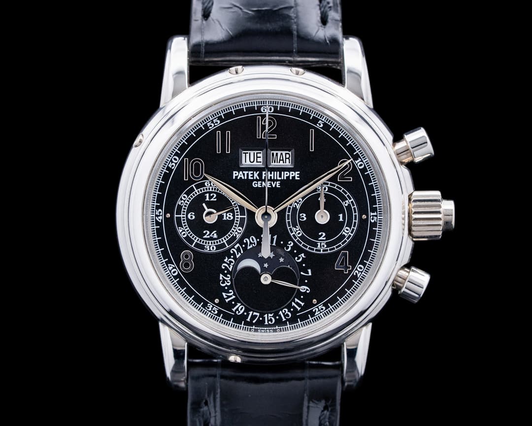 Patek Philippe 5004P Perpetual Calendar Split Seconds Chronograph Platinum Black Dial