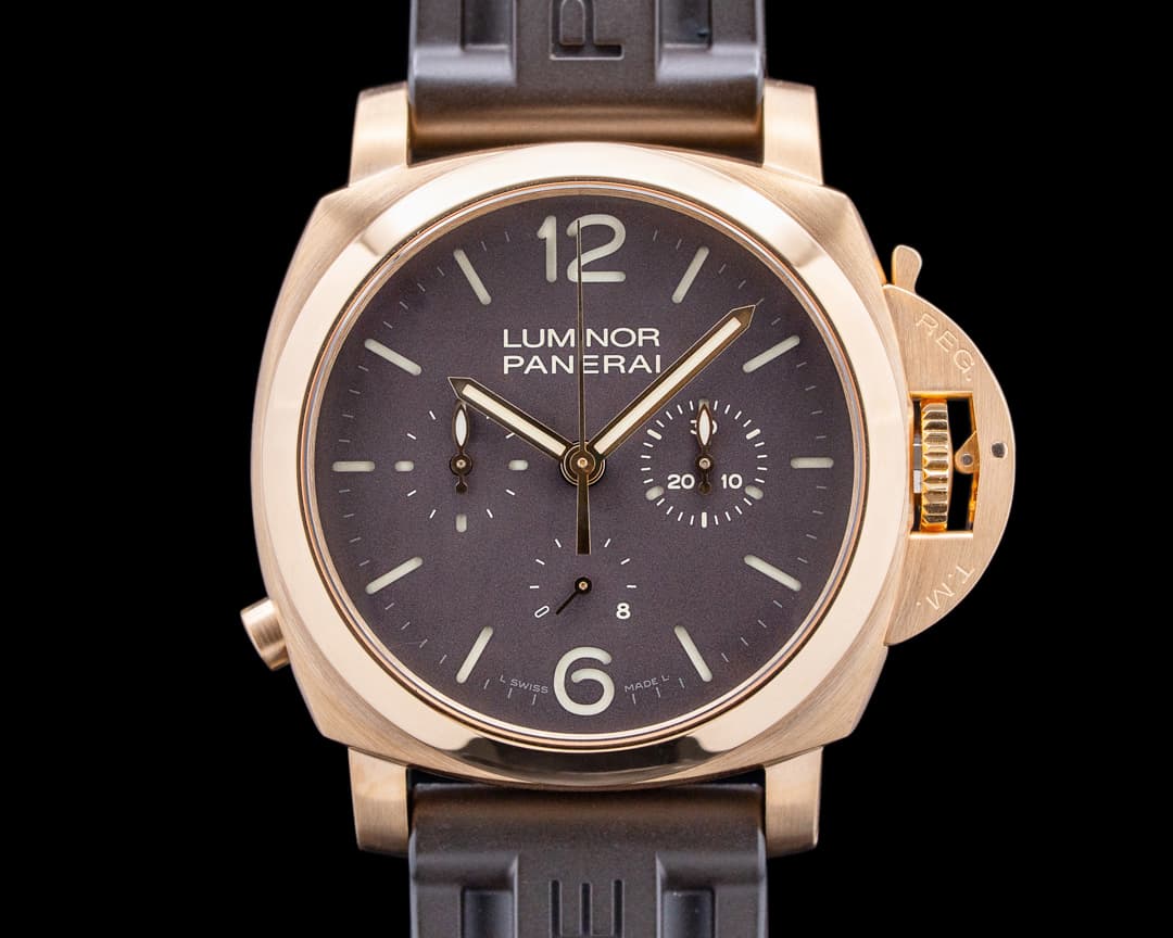 Panerai PAM00344 Luminor 1950 Chrono Monopulsante 8 Days Oro Rosa 18K Brown Dial