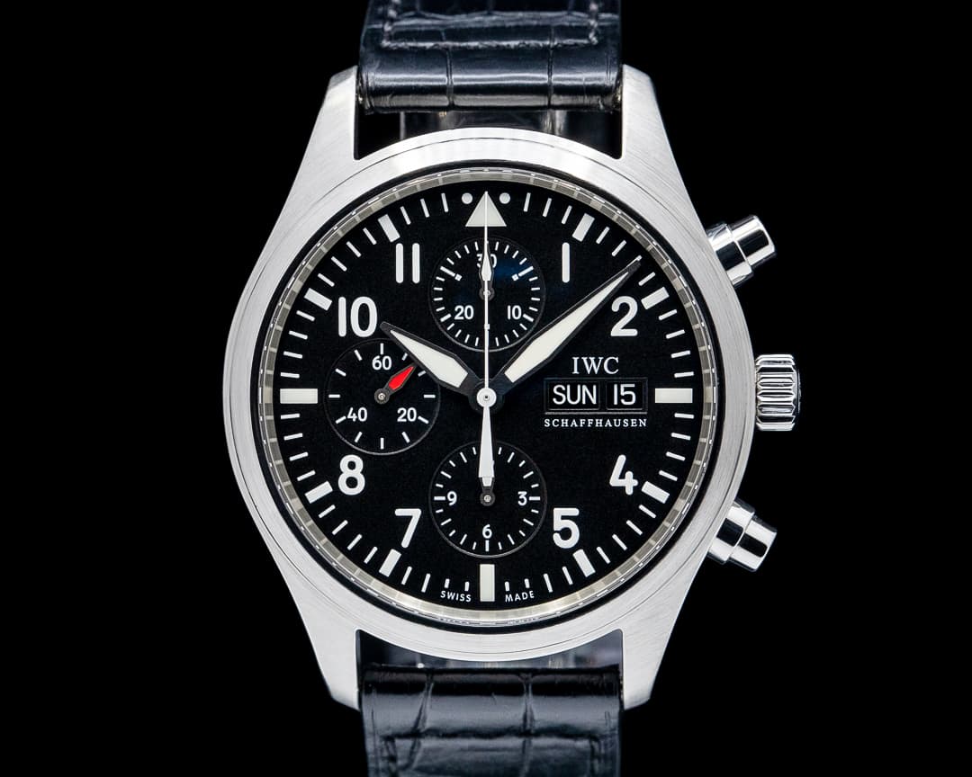 IWC IW371701 Pilot Chronograph SS Black Dial