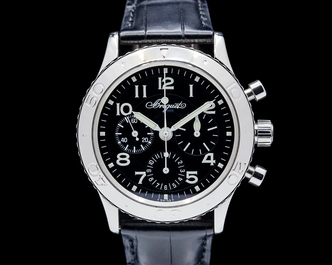Breguet 3800ST Type XX Aeronavale SS Black Dial