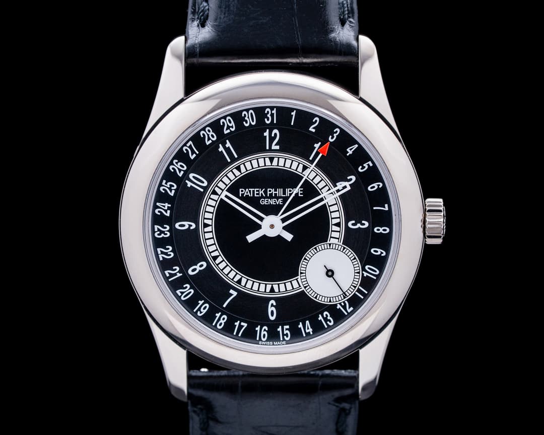 Patek Philippe 6006G Calatrava 18K White Gold Black Sunburst Dial