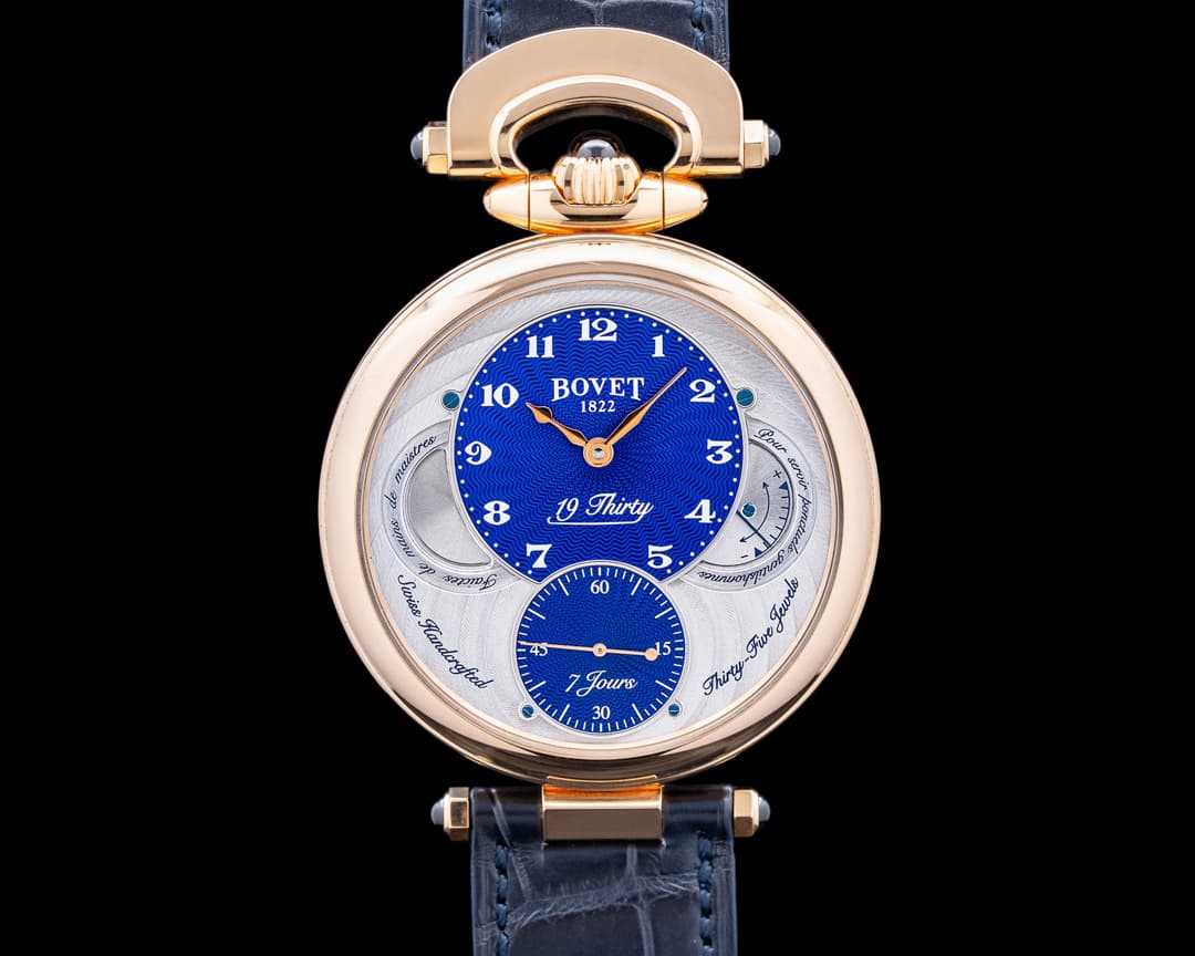 Bovet 19Thirty 18K Rose Gold Blue Dial