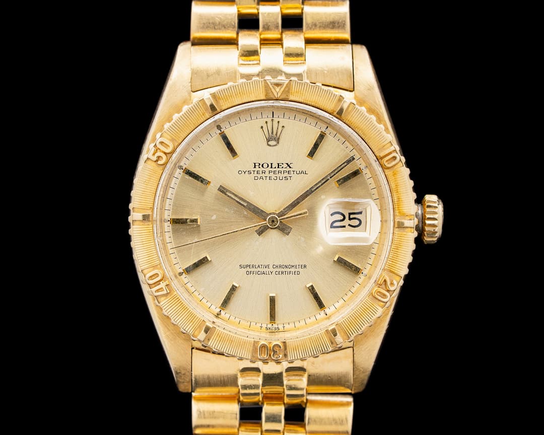 Rolex 1625 Datejust Turn-O-Graph 18K Yellow Gold Champagne Dial Circa. 1970