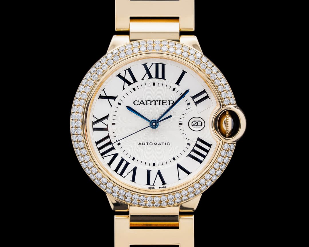 Cartier WE9007Z3 Ballon Bleu 42 18K Yellow Gold Silver Dial