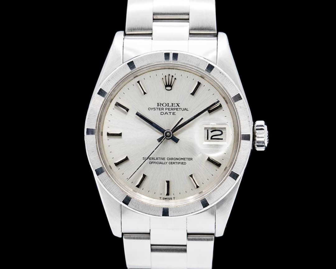 Rolex 1501 Oyster Perpetual Date SS Silver Non-Luminous Dial Circa. 1970