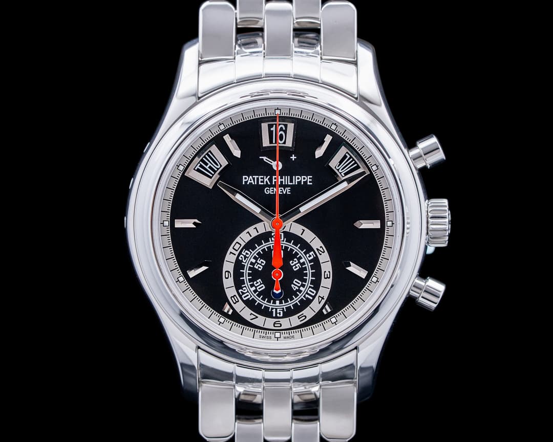 Patek Philippe 5960 Annual Calendar Chronograph SS Black Dial