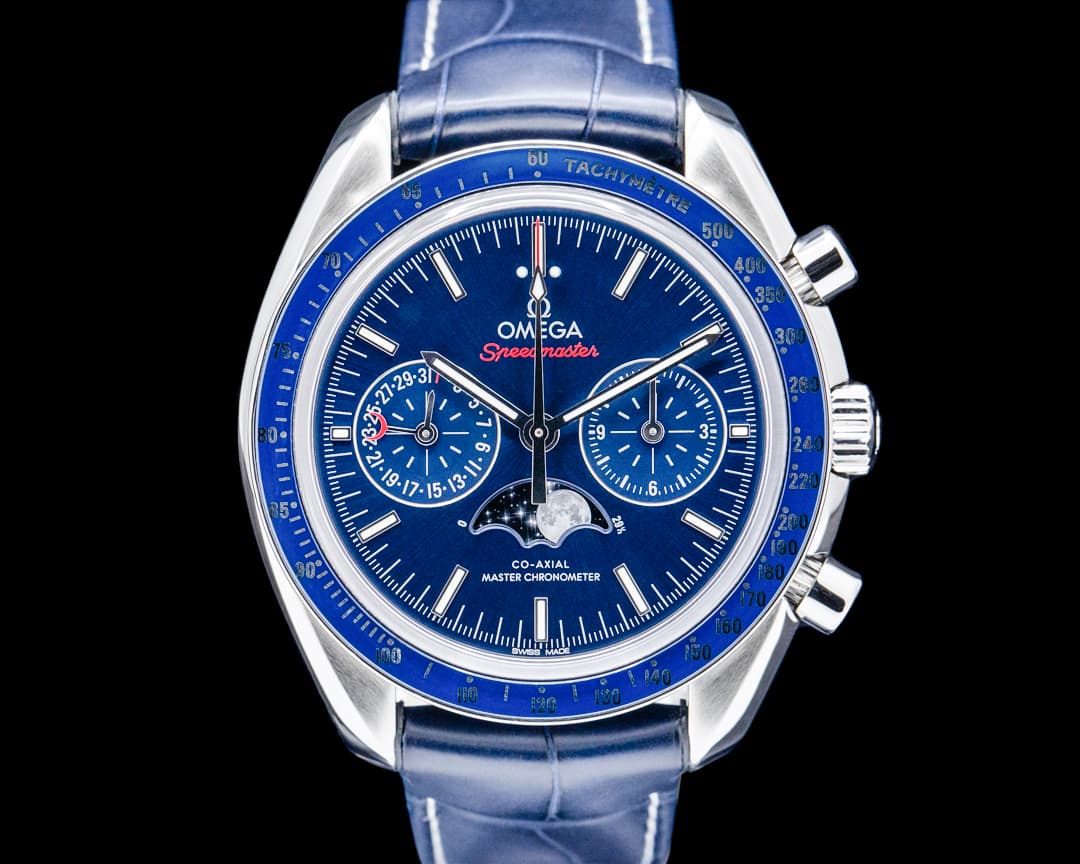 Omega Speedmaster Moonphase SS Blue Dial