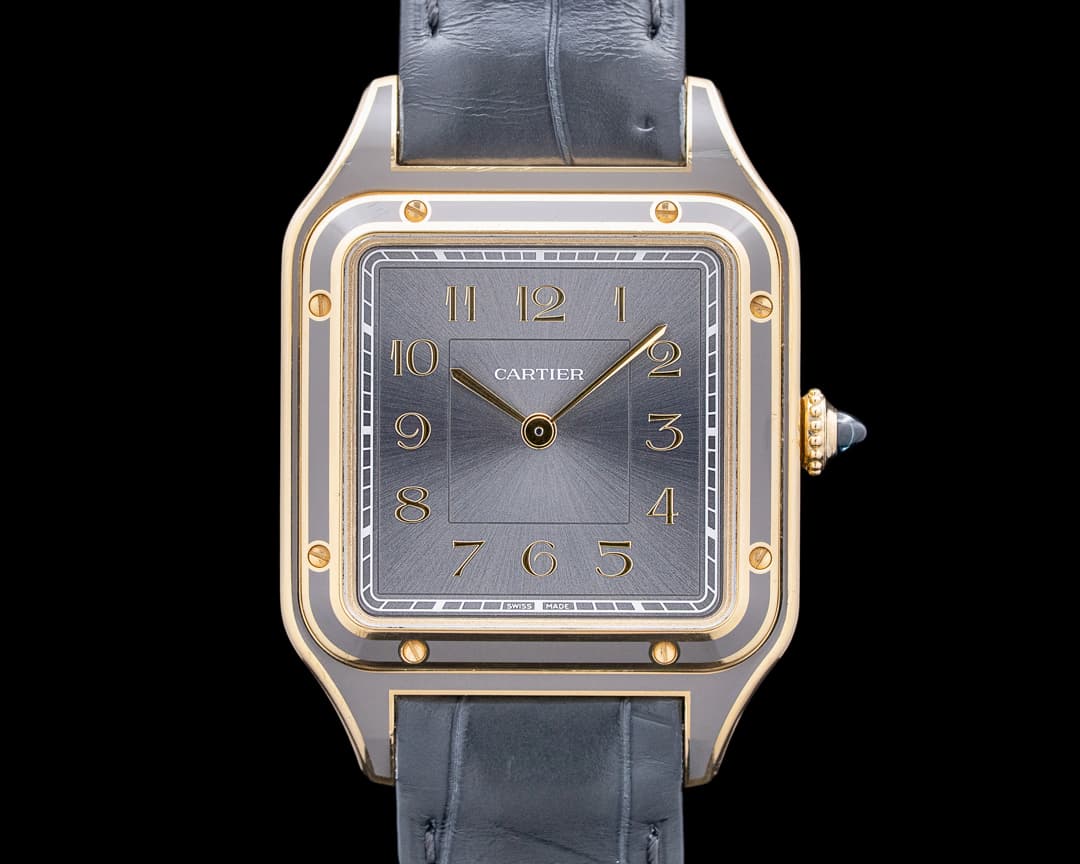 Cartier WGSA0097 Santos-Dumont Large 18K Yellow Gold Gray Dial