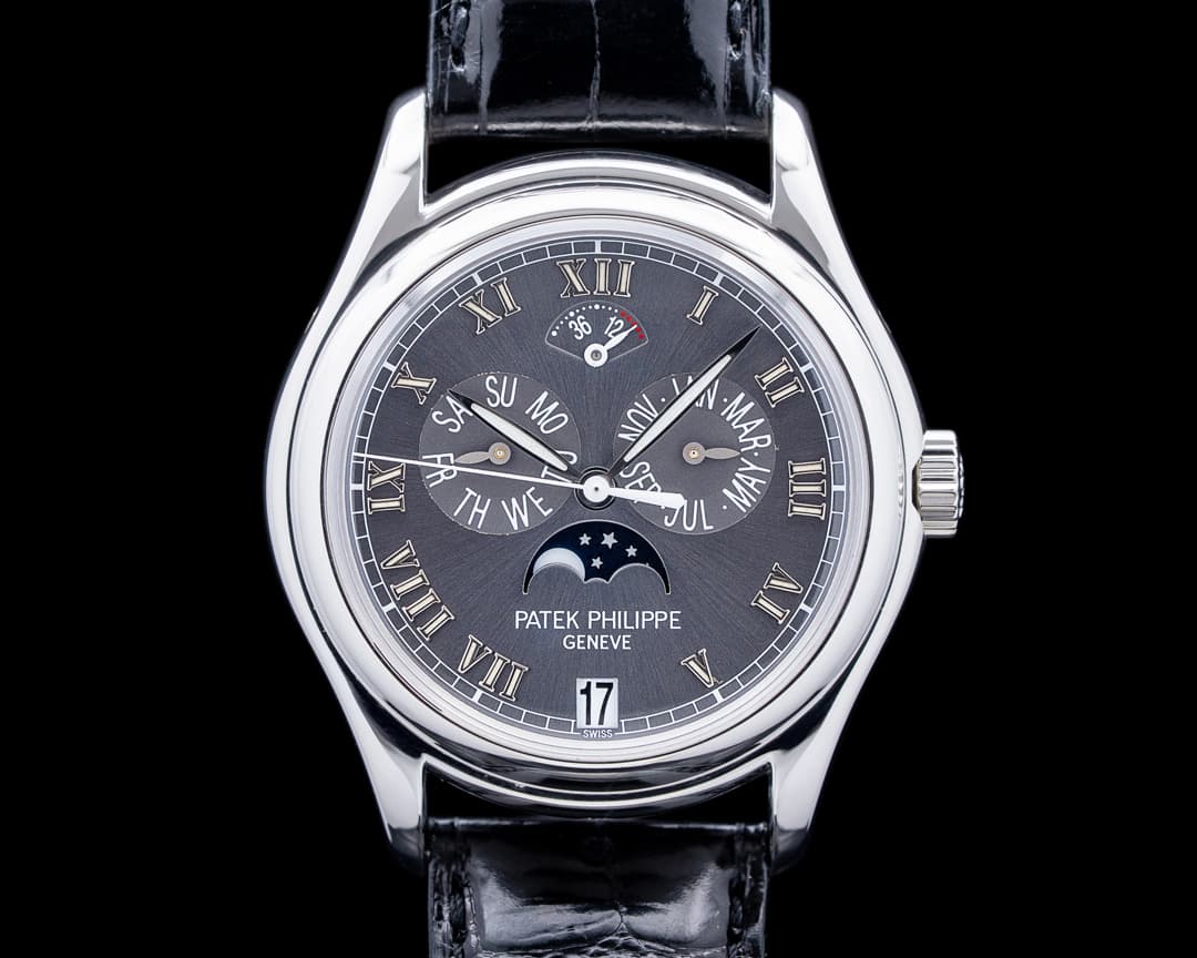 Patek Philippe 5056P Annual Calendar Moon Phase Platinum Gray Dial