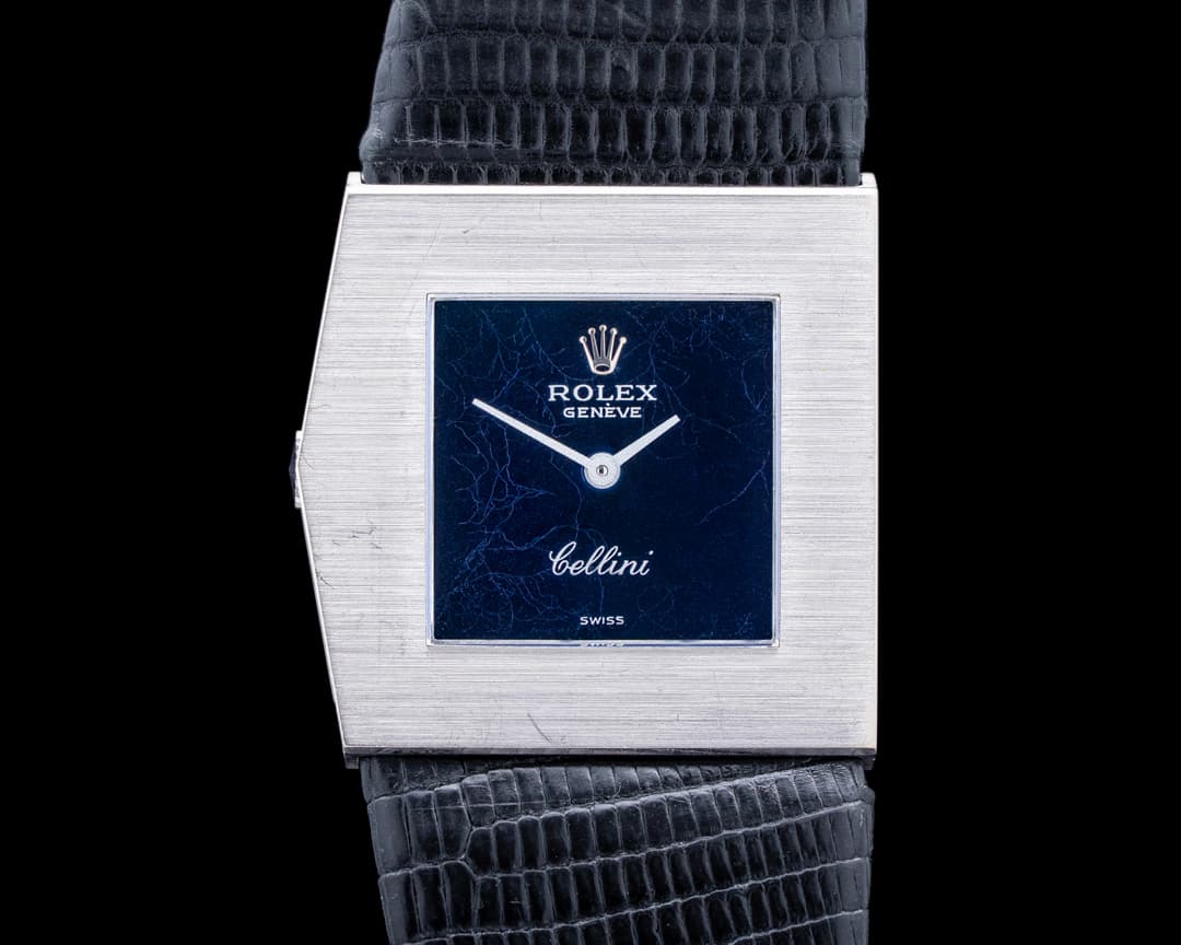Rolex 4017 Cellini King Midas 18K White Gold Blue Dial Circa. 1973