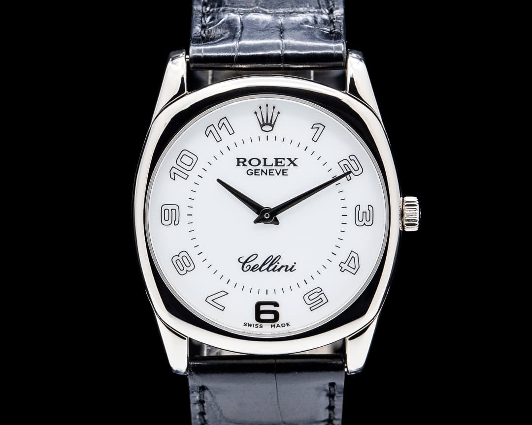 Rolex 4233 Cellini Danaos 18K White Gold White Dial Circa. 2000
