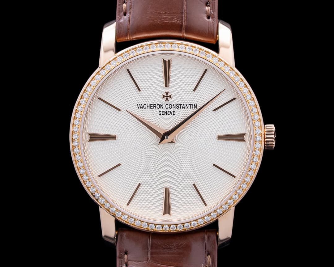 Vacheron Constantin 82573 Traditionnelle 18K Pink Gold Diamond Bezel Silver Dial