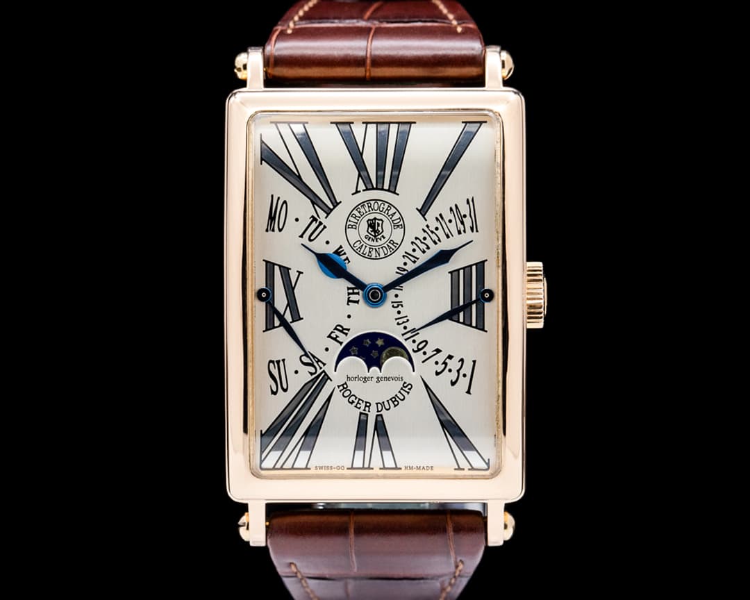 Roger Dubuis Much More BiRetrograde Calendar 18K Rose Gold Silver Dial