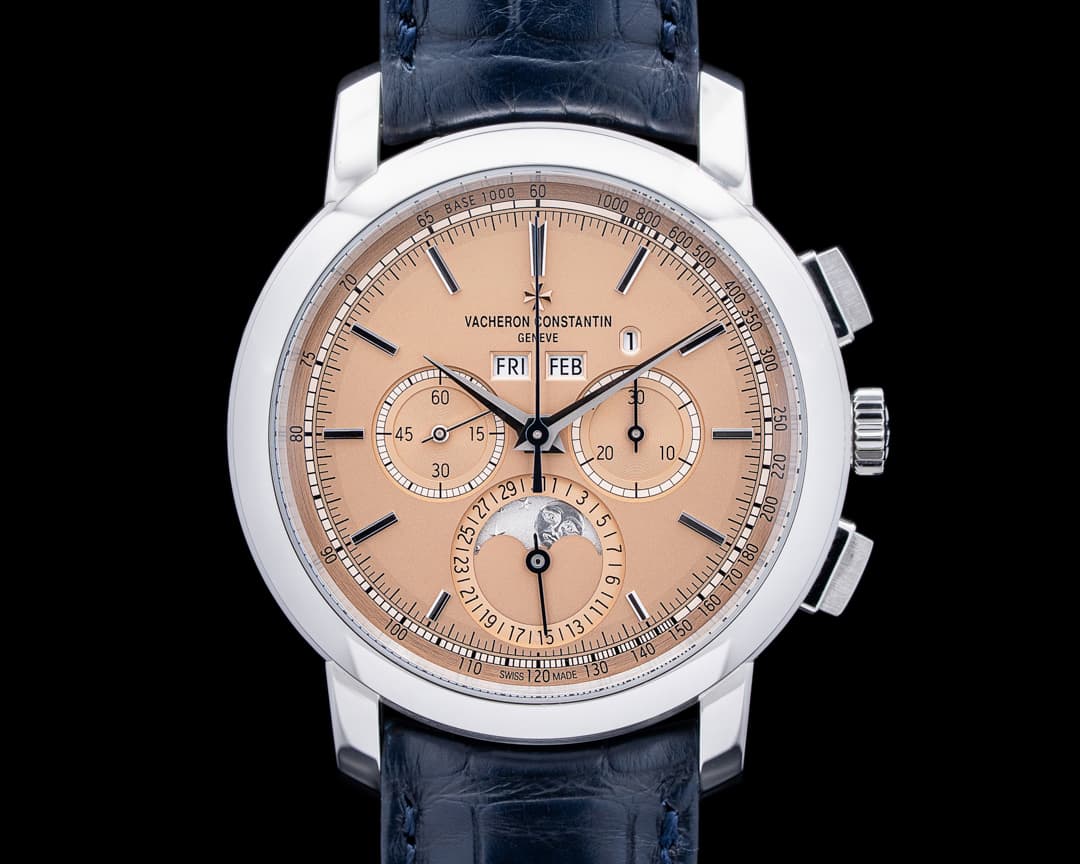 Vacheron Constantin 5000T Traditionnelle Perpetual Calendar Chronograph Platinum Salmon Dial