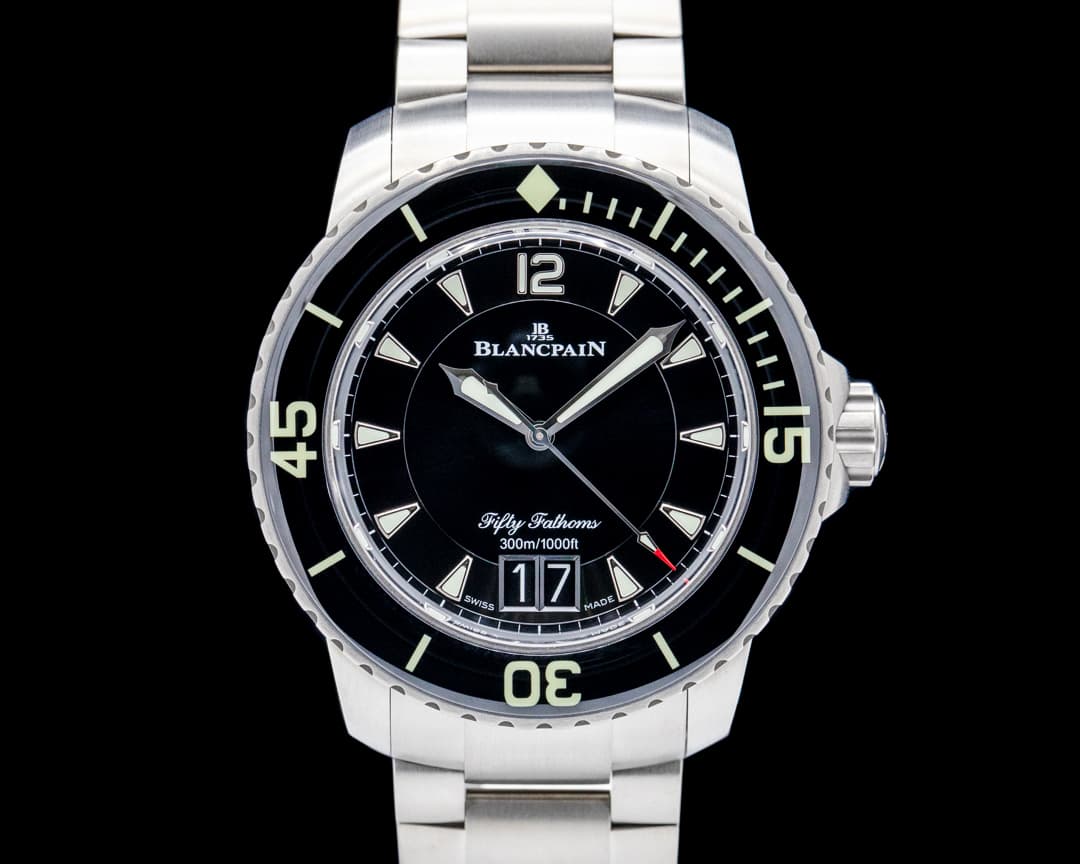 Blancpain 5050-12B30-98B Fifty Fathoms Grande Date Titanium Black Dial
