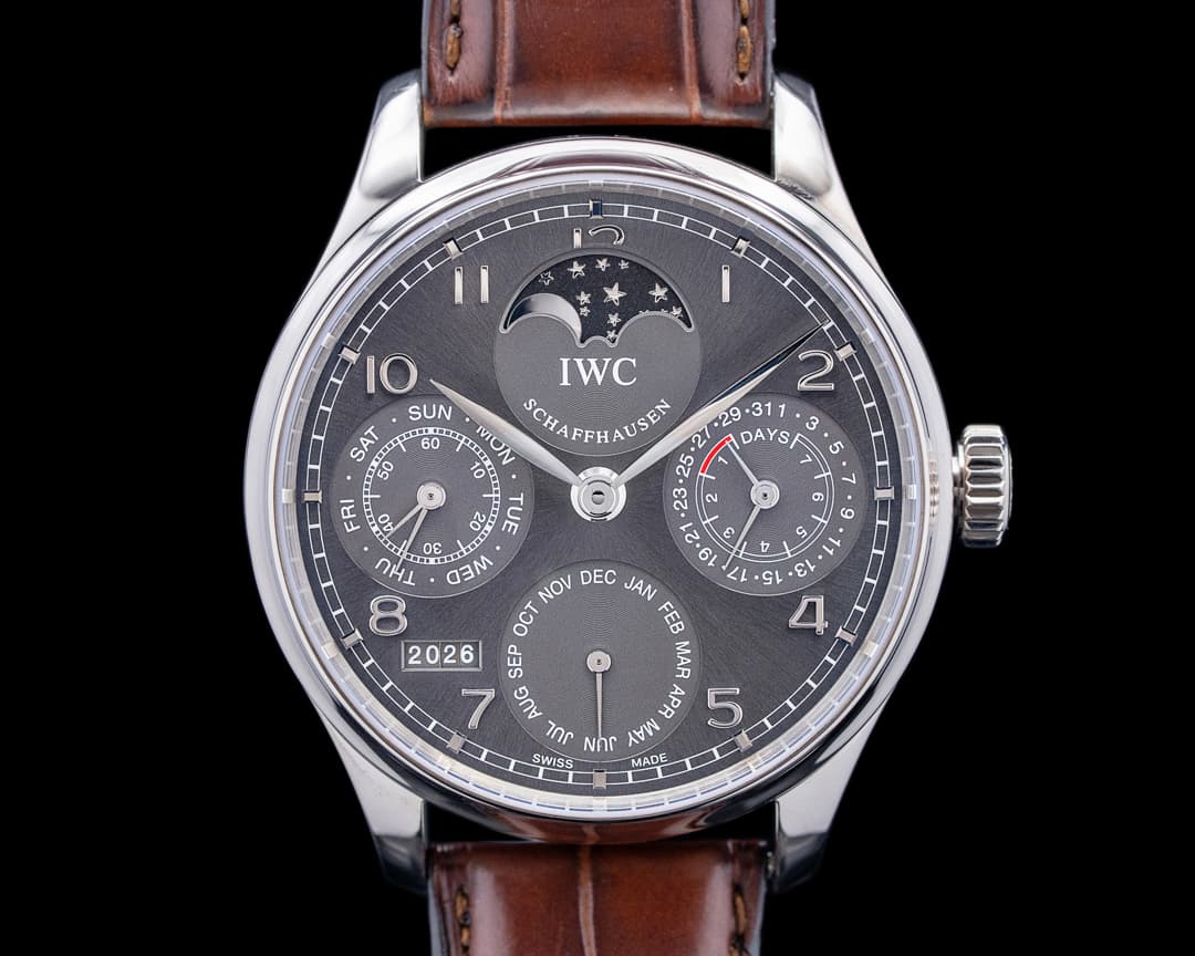 IWC IW502307 Portuguese Perpetual Calendar 18K White Gold Gray Dial