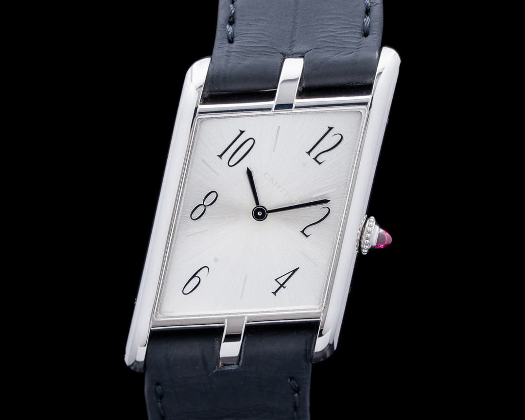 Cartier WGTA0042 Tank Asymetrique Platinum Silver Dial