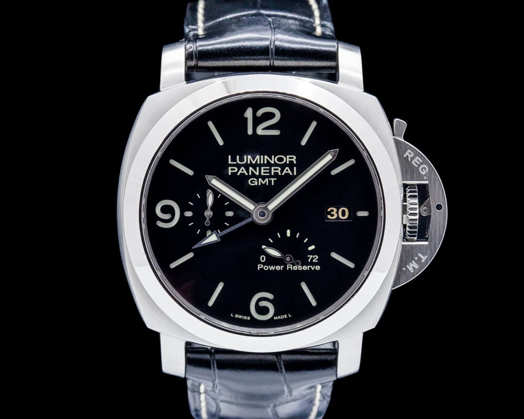 Panerai PAM00321 Luminor 1950 3 Days GMT Power Reserve SS Black Dial LIMITED