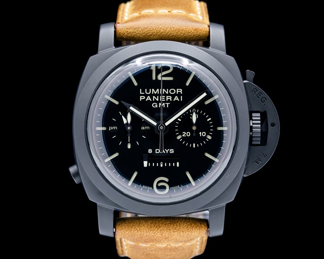 Panerai Luminor 1950 Chrono Monopulsante 8 Days GMT Ceramic Black Dial