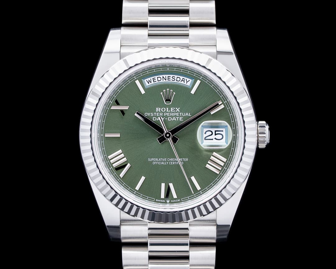 Rolex 228236 Day-Date 40MM Platinum Green Roman Dial Roman 2025