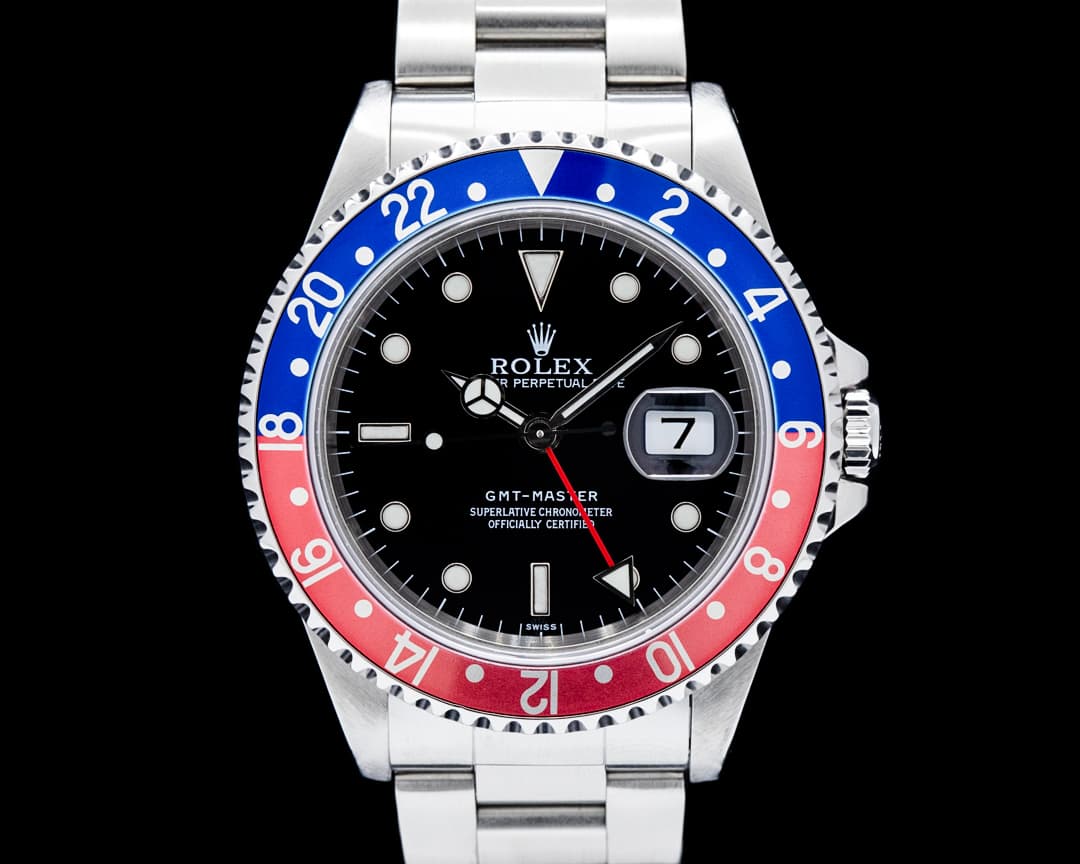 Rolex 16700 GMT-Master Pepsi Black Dial SS